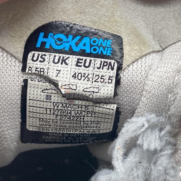 Womens Size 8.5B Hoka One One Mach 5 White Copper Running Comfort Walking Shoes - Picture 8 of 8